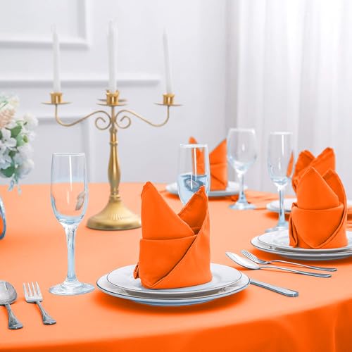 Orange Cloth Napkins 17x17 Inch Set of 100 Washable Polyester Dinner Table Linens