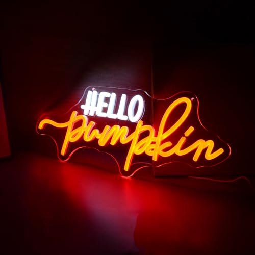 Hello Pumpkin Neon Light Sign Fall LED Wall Decor with Orange Glow - Variation of THIS listing
