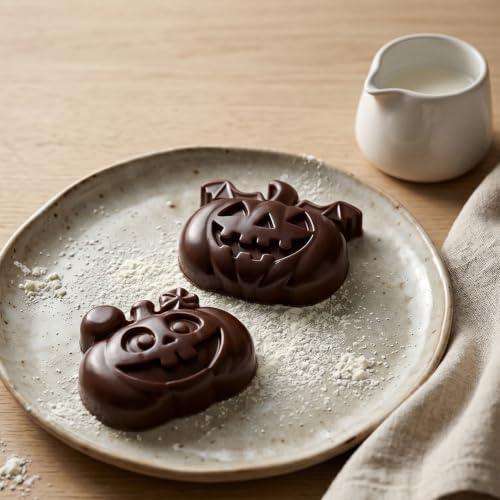 Halloween Silicone Chocolate Molds - 6 Cavities Jack O' Lantern Witch Hat Pumpkin