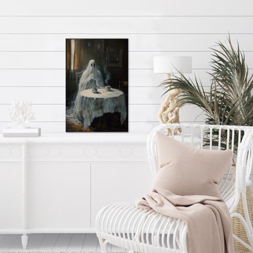 Halloween Ghost Wall Art Canvas Poster 8x12 Unframed Victorian Gothic Decor
