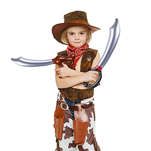 Inflatable Pirate Swords Set - 30 Water Toy Party Props for Pool & Halloween