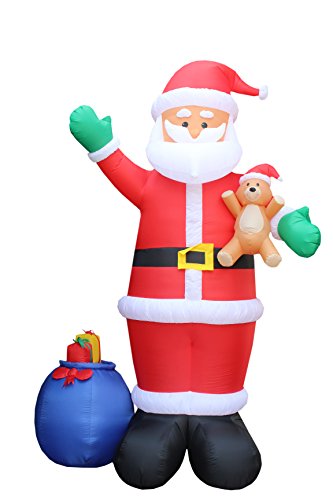 12 Ft Tall Inflatable Santa Claus Christmas Yard Decoration with Lights