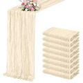 Ivory Cheesecloth Table Runner 8 Pack 17x108 Inch Boho Gauze Fabric Wedding Decor