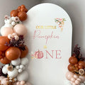 Pink Our Little Pumpkin Is One Fall Birthday Wall Decal - Baby First Celebration