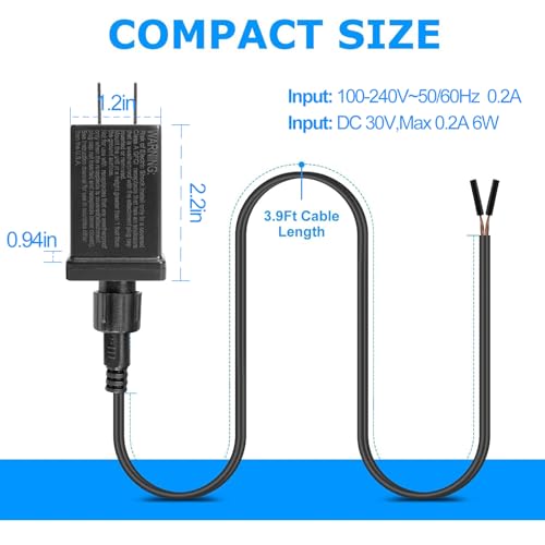 30V 6W Waterproof Power Supply Adapter for LED Lights and Christmas Decor
