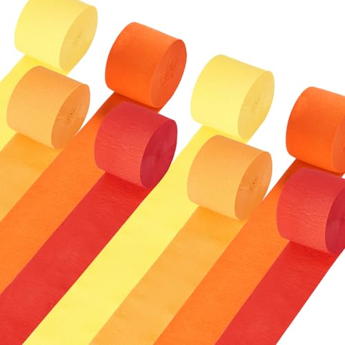 Party Streamers Set - 8 Rolls of Crepe Paper for Celebrations & DIY Decor
