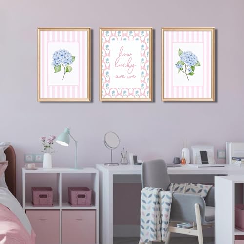 Unframed Pink and Blue Hydrangea Wall Art - 16x24in Canvas Poster - Trendy Home Decor
