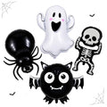 Halloween Foil Balloon Set - Ghost Spider Skeleton Bat Decorations for Party