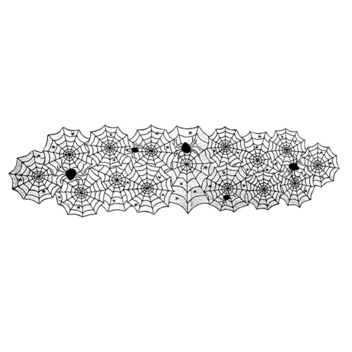 Halloween Lace Spider Web Table Runner 18x72 Inch for Party Decor