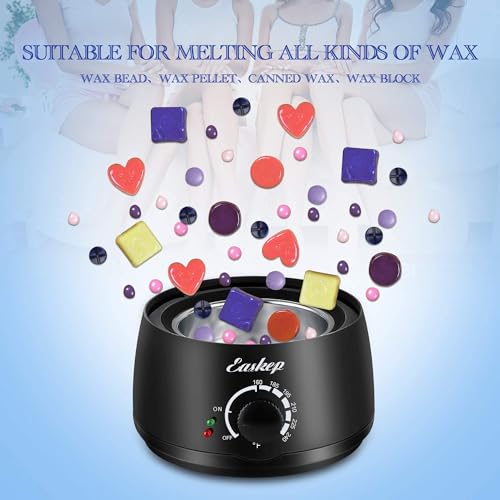 Waxing Kit with Wax Warmer, Adjustable Temperature, 5 Bead Packs & Applicators