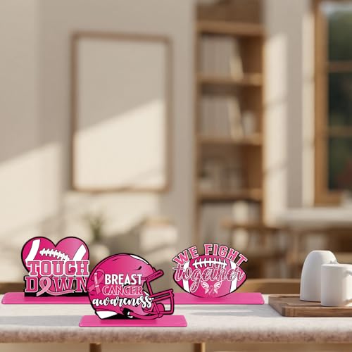 Pink Football Breast Cancer Awareness Table Decorations - 6 Pcs
