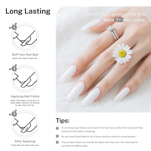 OpenLive White Nail Polish 16.5ml Fast Drying Long Lasting Glossy Finish - DIY Manicure
