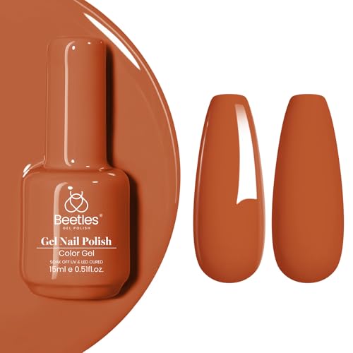 Beetles Orange Gel Nail Polish - 15ML Burnt Orange with Creme Brown Variation