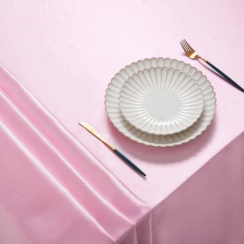Pink Satin Square Table Cover 52 x 52 Inches - Pack of 6