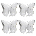 Silver Butterfly Balloons - 4 Pack Helium Foil Decorations for Wedding Birthday Baby Shower
