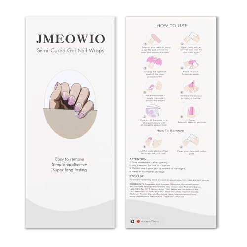 Semi Cured Gel Nail Art Stickers with Glitter & Gradient Effects - 20 Strips