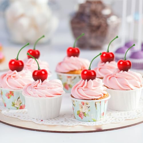 Artificial Cherries for Home Decor - 120 Pcs Foam Cherry Style