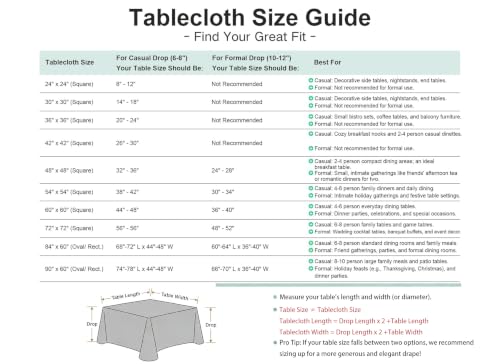 Beige Oval Tablecloth 60x84 Inch - Washable Linen Look, 2 Pack