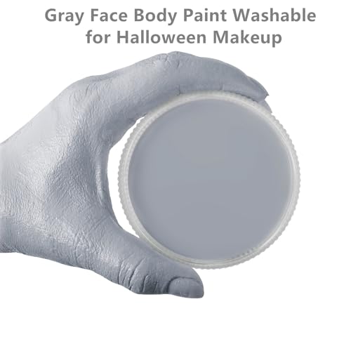 Grey Face Paint Washable for Halloween Makeup - Light Grey A, 25g, Water Based, Full Coverage