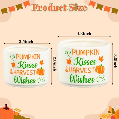 Mini Ceramic Candy Bowls for Autumn Decor, Pumpkin & Maple Leaves, 3.5x2.8 & 3.5x4.3 Inches - Set of 2