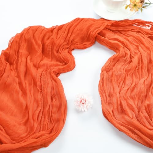 Orange Cheesecloth Table Runner 10Ft 23x120 Inch - 12 Pack, Elegant Home Decor