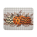 Halloween Dish Drying Mat for Kitchen Counter - Pumpkin Brown Leaves 18x24 Inches