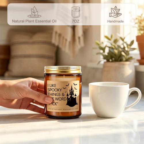 Spooky Halloween Scented Candle - Goth Decor Gift for Women & Friends