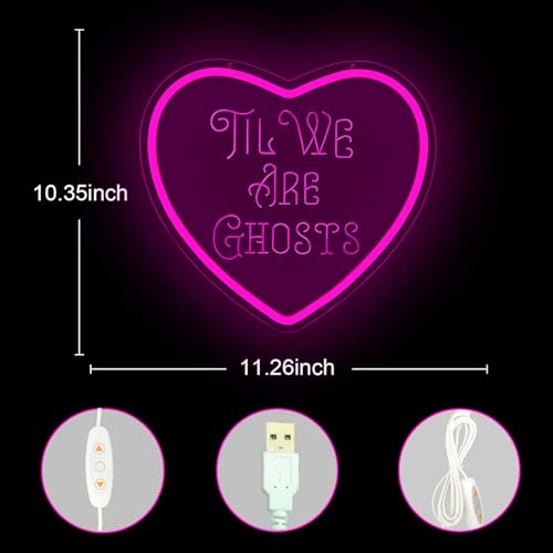 Heart Neon Sign Love Neon Wall Decor Dimmable Valentine's Day LED Light - Pink Heart