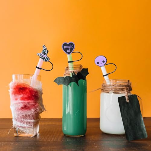 Silicone Straw Cover Caps for Stanley 30 & 40 oz Tumblers - Halloween & Gift Set