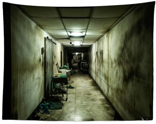 Abandoned Hospital Tapestry - Haunted Asylum Horror Wall Decor 78" x 118" Variation T1-A23932