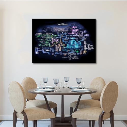 Hollow Knight Map Wall Art Poster - 14 x 11 Inches Game Room Decor