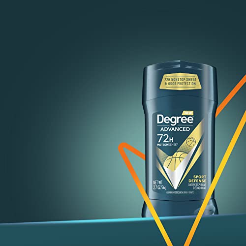 Degree Men Advanced Antiperspirant Deodorant 72-Hour Sweat and Odor Protection Sport Defense Antiperspirant For Men With MotionSense Technology 2.7 oz 4 Count
