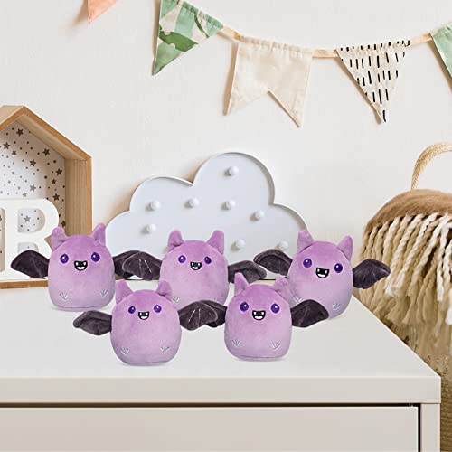 Lucky Bat Plush Toy Set - Purple Removable Stuffed Animal Dolls for Kids & Home Decor - 5 Pack