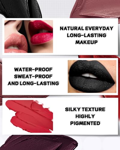 Black Velvet Matte Lipstick - Long-Lasting Waterproof Lip Color #05