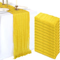Lemon Yellow Cheesecloth Table Runner 12 Pack - 23x120 Inches, Boho Decor
