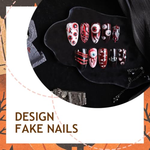 Halloween Long Stiletto Press-On Nails - Eyeball Blood Web Design, Multicolor-019050