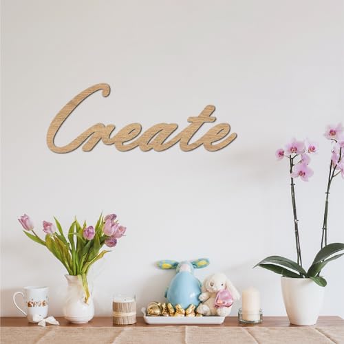 Create Laser Cut Wood Letter Sign Wall Decor - Unfinished Wooden Art, 11.8x4.7 Inches - Variation of THIS listing