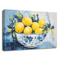 Blue Lemon Wall Art Citrus Prints for Kitchen & Bathroom Decor - 18" x 12"