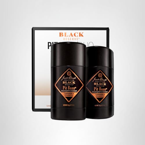 Jack Black Pit Boss Black Reserve Antiperspirant & Deodorant Men - 2.75 oz (Pack of 2) - Cardamom & Cedarwood - Mens Deodorant for Sensitive Skin