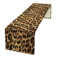 Leopard Print Table Runner 13x120in Faux Linen Farmhouse Dining Decor - Black & Brown Variation