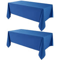Royal Blue Rectangle Tablecloth 2 Pack - 90x132 Inch for 6ft Tables, Polyester