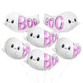 White Ghost Foil Balloon Set for Halloween Party Decorations - 6 Pack