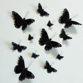Black Artificial Feather Butterfly Decorations with Clips for Halloween, Wall, Party & Home Decor