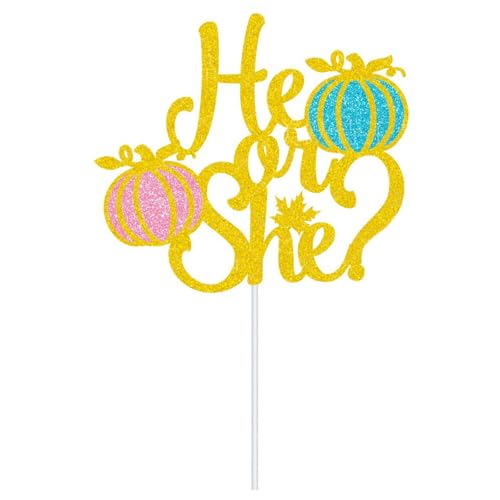 Thanksgiving Pumpkin Banner Gender Reveal Party Decorations - Fall Autumn Harvest Flags & Cake Topper