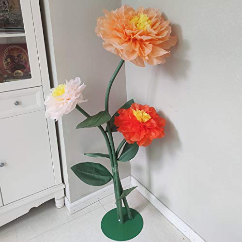 Orange Paper Flower Wall Decor - 20-Inch Large Fall & Party Decoration - Pack of 9 - Variation: Orange