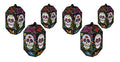 Set of 6 Day of the Dead Paper Lanterns - Sugar Skull Halloween Decor