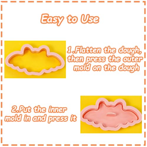 Mini Halloween Cookie Cutters with 3D Stamps - Cat Design Set
