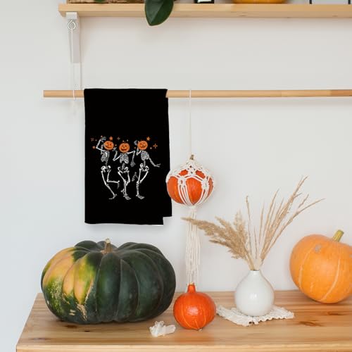 Halloween Goth Skeleton Hand Towels - Skeleton Dancing Style, 16x24 in