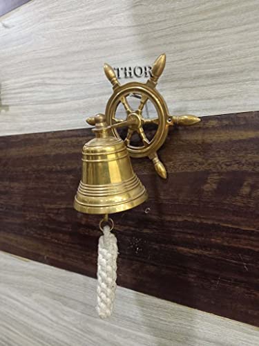 Nautical Wall Hanging Ship Bell - Brass Indoor/Outdoor Decor, 3-Inch Diameter Variation of D-3 inch / Brass