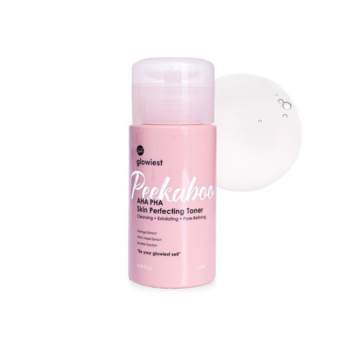 glowiest AHA PHA Gentle Exfoliating Toner for Daily Use – Hydrating, Pore-Refining, Sensitive Skin Friendly (Peekaboo Skin Perfecting Toner)